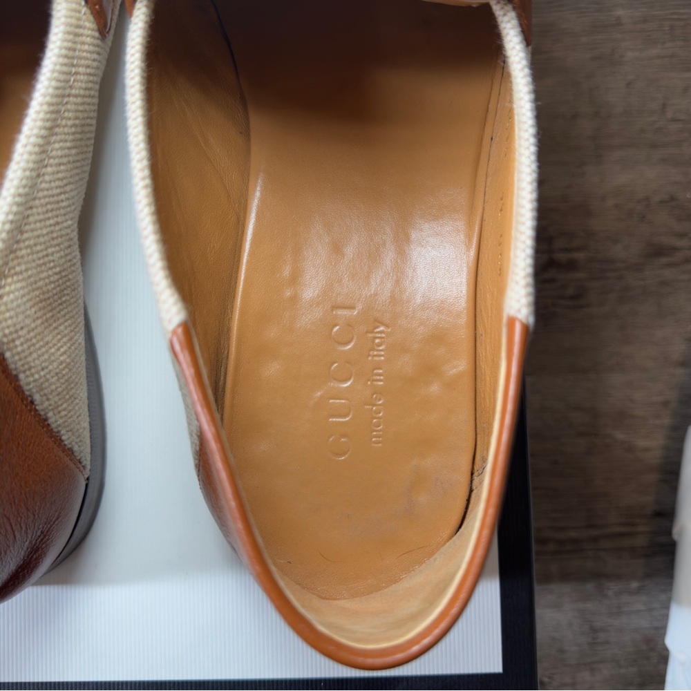 GUCCI Men’s Canvas Charlotte Vintage Horsebit Loafers - Picture 8 of 17